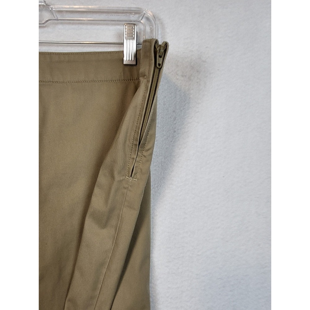Lands End Womens Skort Skirt Elastic Waist Mid Rise Zip Solid Tan Size 14 - Picture 5 of 7